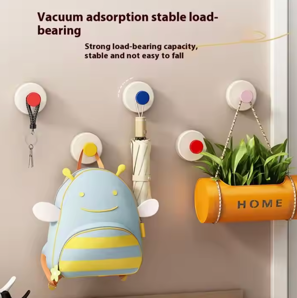 Rotating Vacuum Suction Wall Hook (Pack of 4)