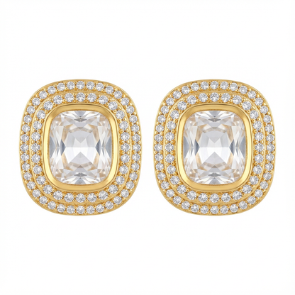 Elegant Gold-Plated Kundan Necklace Set with Stud Earrings | Bridal & Festive Jewelry