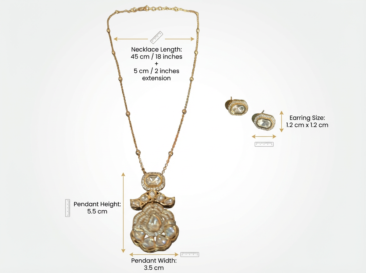 Elegant Gold-Plated Kundan Necklace Set with Stud Earrings | Bridal & Festive Jewelry